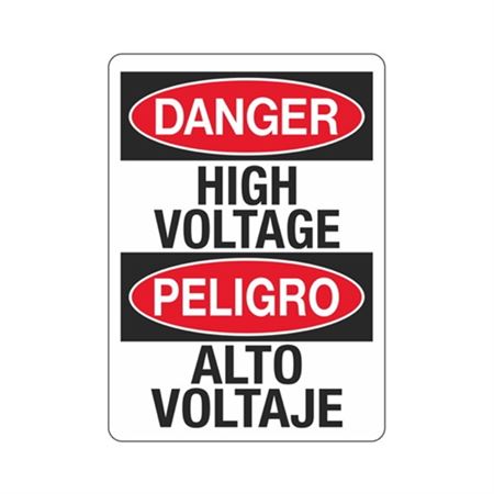 Danger High Voltage / Peligro Alto Voltaje Sign